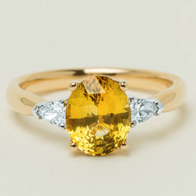 18ct Yellow Gold 2.62ct Yellow Sapphire & Diamond Ayla Ring - Ring - Walker & Hall