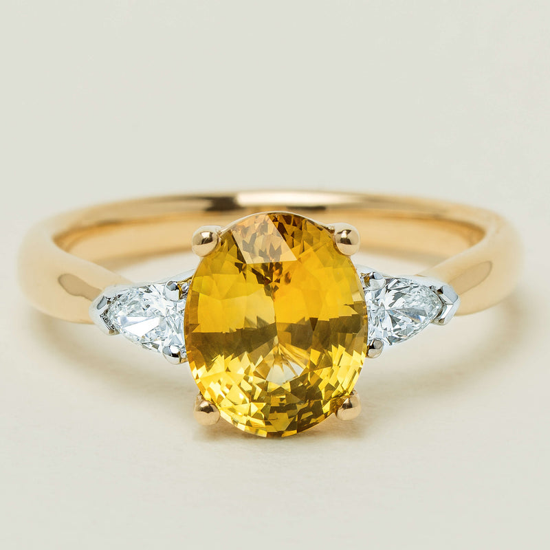 18ct Yellow Gold 2.62ct Yellow Sapphire & Diamond Ayla Ring - Ring - Walker & Hall