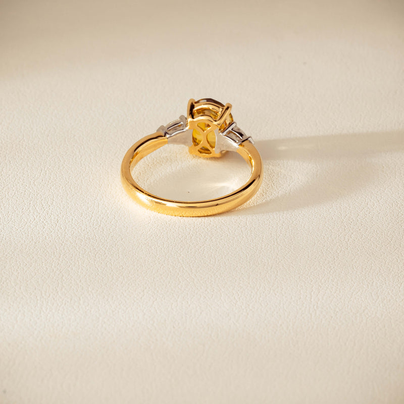 18ct Yellow Gold 2.62ct Yellow Sapphire & Diamond Ayla Ring - Ring - Walker & Hall