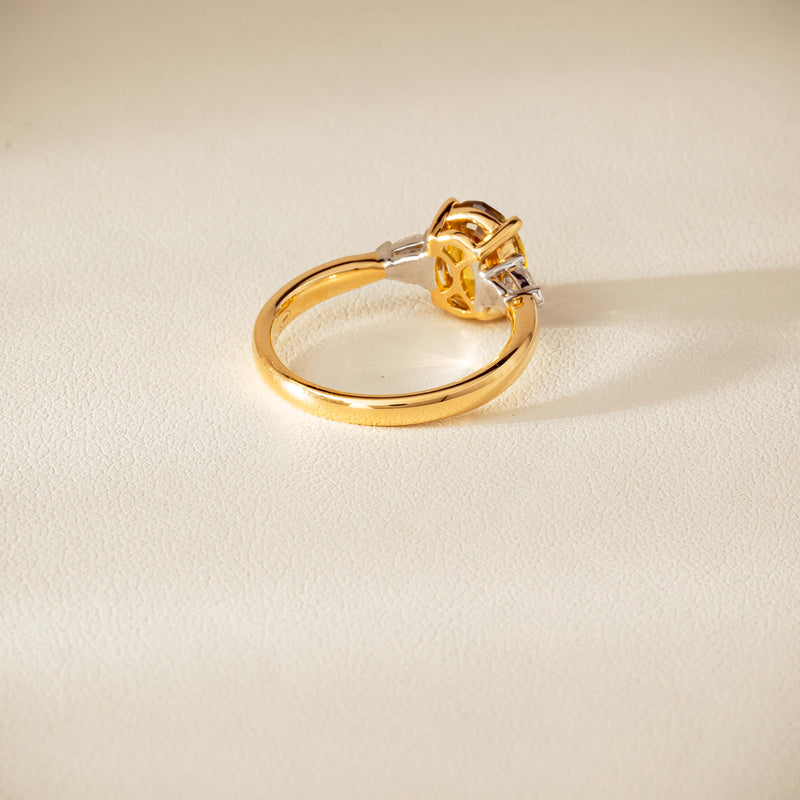 18ct Yellow Gold 2.62ct Yellow Sapphire & Diamond Ayla Ring - Ring - Walker & Hall