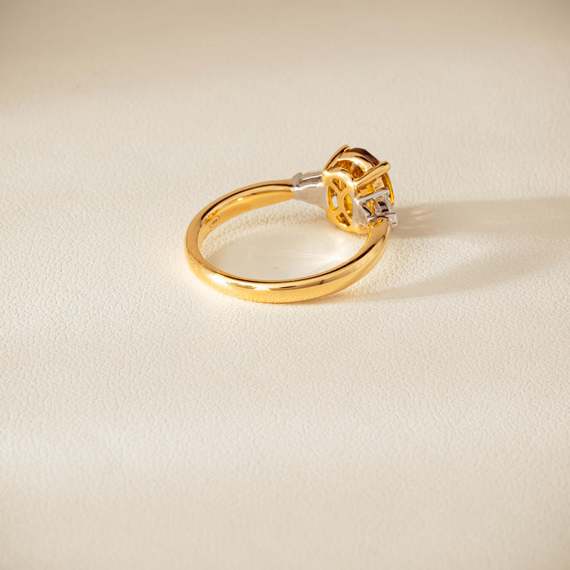 18ct Yellow Gold 2.62ct Yellow Sapphire & Diamond Ayla Ring - Ring - Walker & Hall