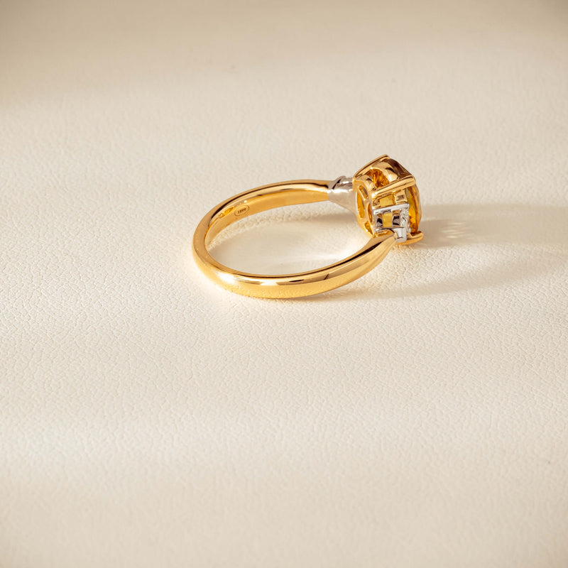 18ct Yellow Gold 2.62ct Yellow Sapphire & Diamond Ayla Ring - Ring - Walker & Hall