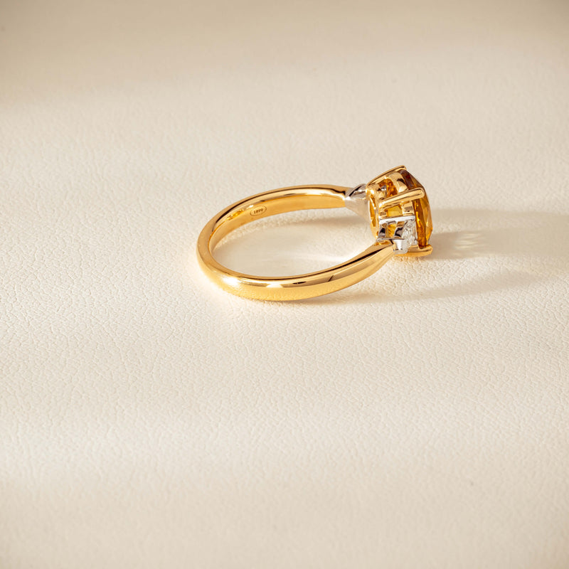 18ct Yellow Gold 2.62ct Yellow Sapphire & Diamond Ayla Ring - Ring - Walker & Hall