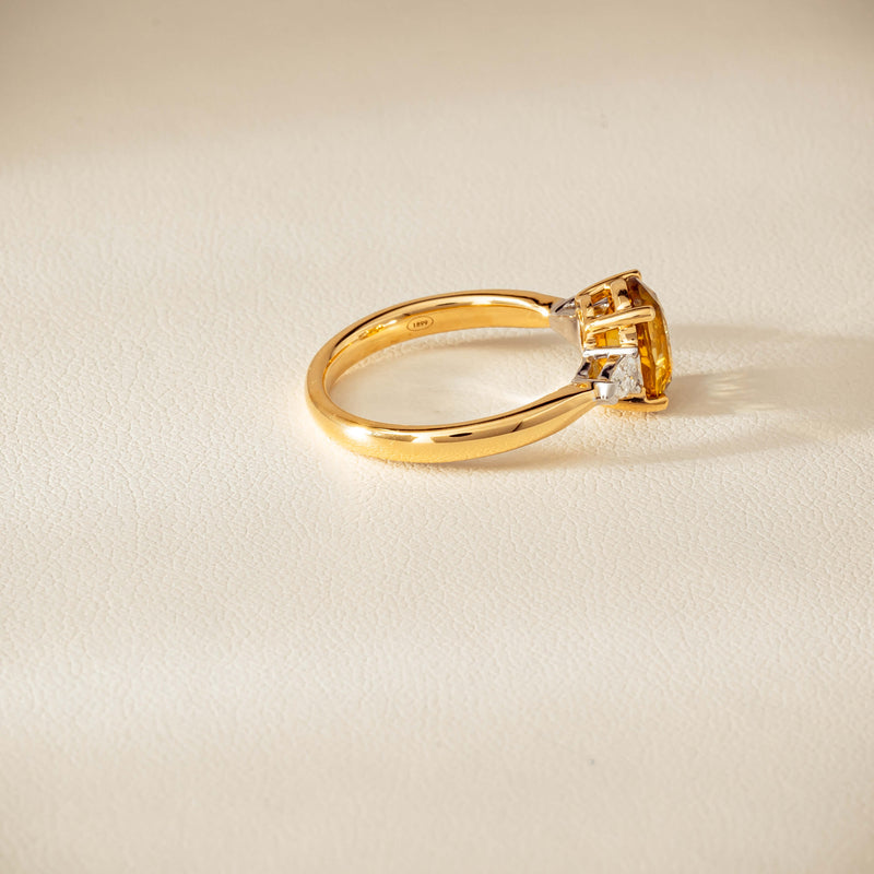 18ct Yellow Gold 2.62ct Yellow Sapphire & Diamond Ayla Ring - Ring - Walker & Hall