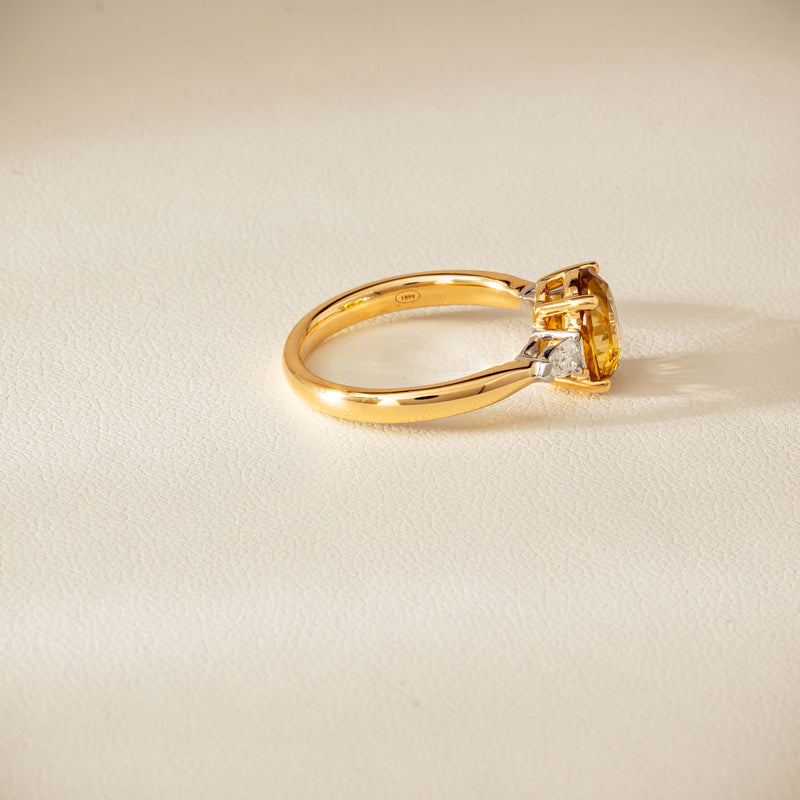 18ct Yellow Gold 2.62ct Yellow Sapphire & Diamond Ayla Ring - Ring - Walker & Hall
