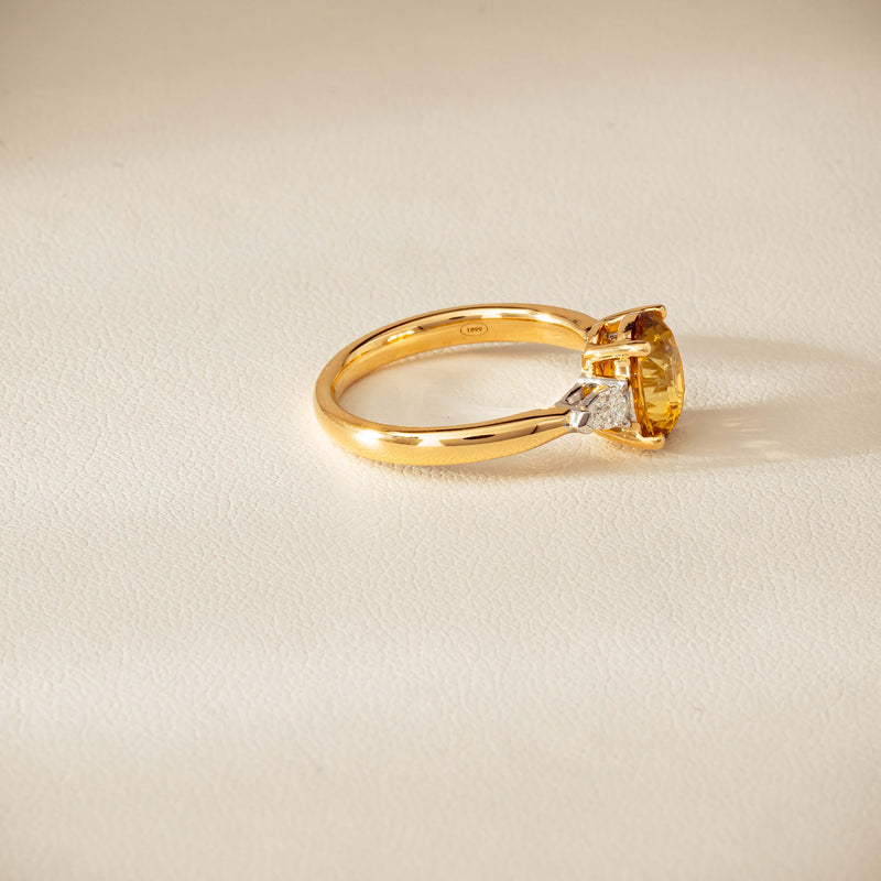 18ct Yellow Gold 2.62ct Yellow Sapphire & Diamond Ayla Ring - Ring - Walker & Hall