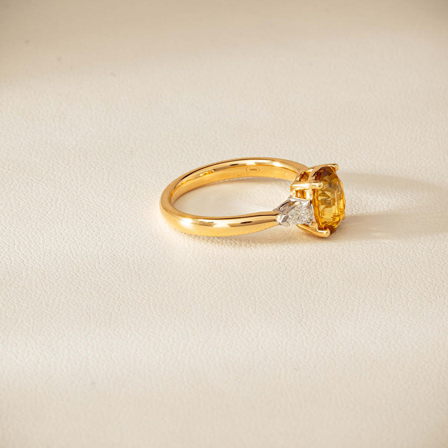 18ct Yellow Gold 2.62ct Yellow Sapphire & Diamond Ayla Ring - Ring - Walker & Hall