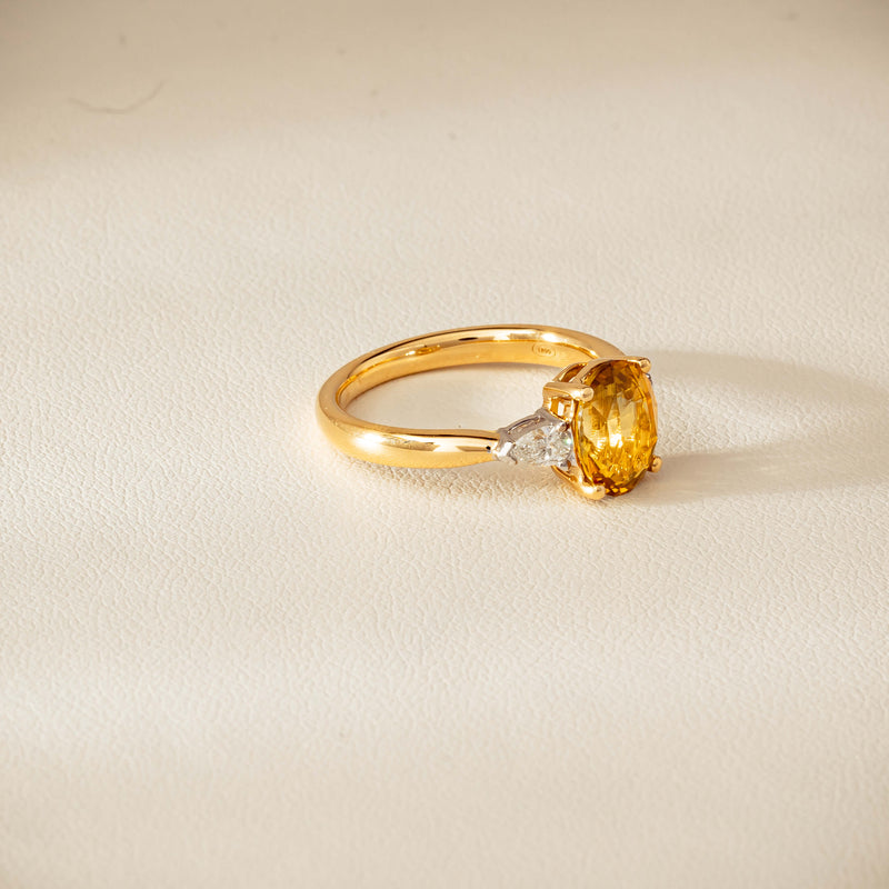 18ct Yellow Gold 2.62ct Yellow Sapphire & Diamond Ayla Ring - Ring - Walker & Hall