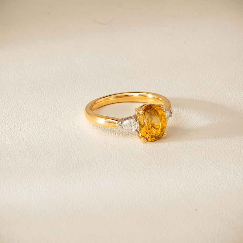 18ct Yellow Gold 2.62ct Yellow Sapphire & Diamond Ayla Ring - Ring - Walker & Hall