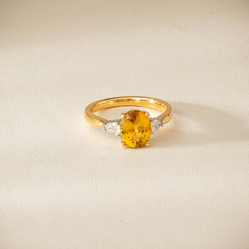 18ct Yellow Gold 2.62ct Yellow Sapphire & Diamond Ayla Ring - Ring - Walker & Hall