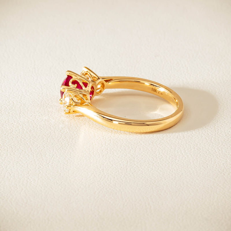 18ct Yellow Gold 1.38ct Ruby & Diamond Coronado Ring - Ring - Walker & Hall