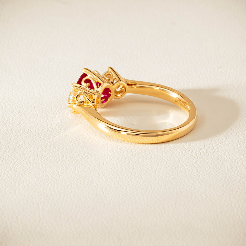 18ct Yellow Gold 1.38ct Ruby & Diamond Coronado Ring - Ring - Walker & Hall