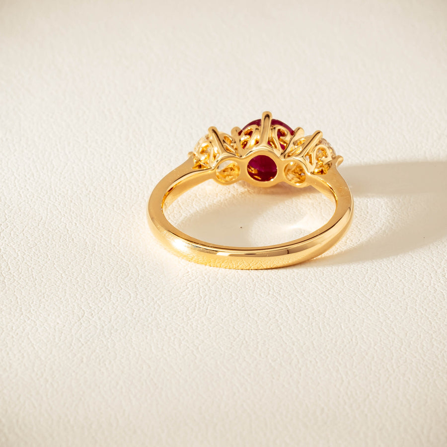 18ct Yellow Gold 1.38ct Ruby & Diamond Coronado Ring - Ring - Walker & Hall