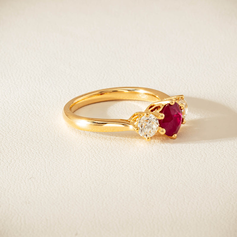 18ct Yellow Gold 1.38ct Ruby & Diamond Coronado Ring - Ring - Walker & Hall