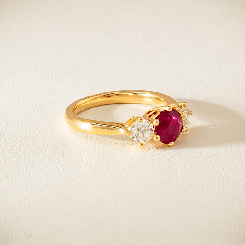 18ct Yellow Gold 1.38ct Ruby & Diamond Coronado Ring - Ring - Walker & Hall