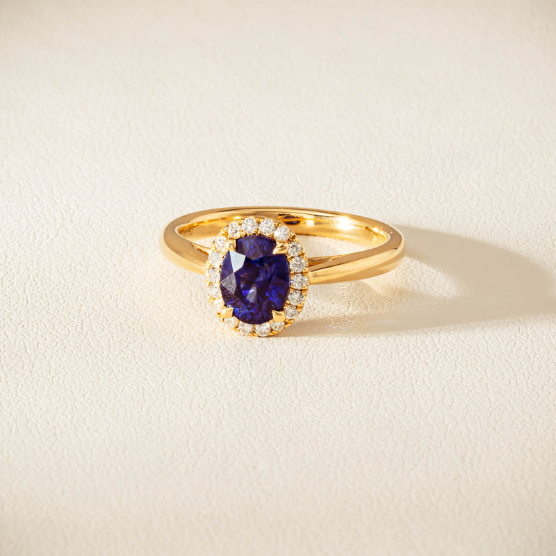 18ct Yellow Gold 1.58ct Sapphire & Diamond Nina Ring - Ring - Walker & Hall