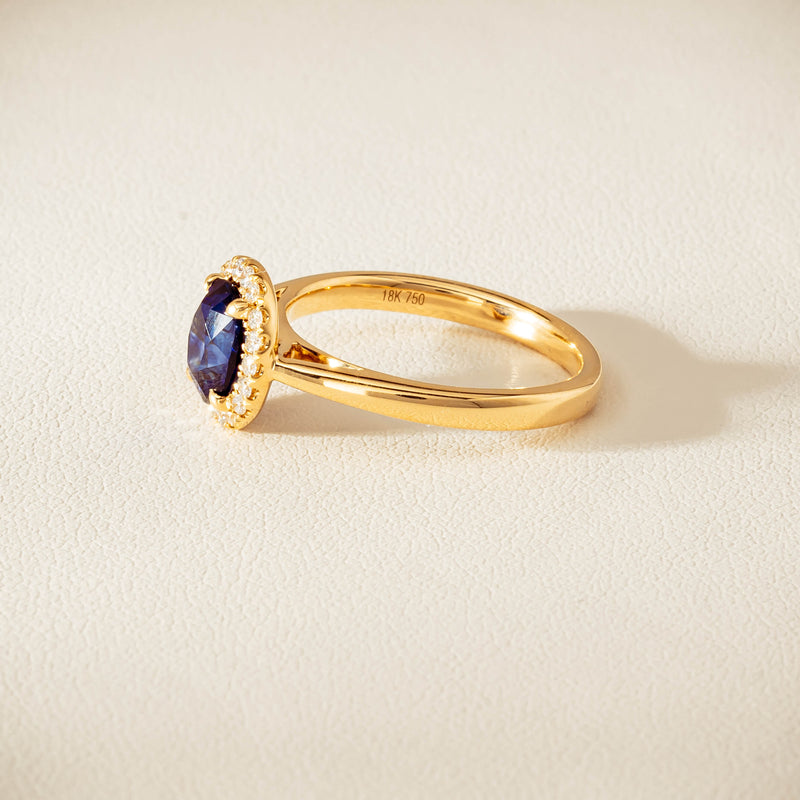 18ct Yellow Gold 1.58ct Sapphire & Diamond Nina Ring - Ring - Walker & Hall