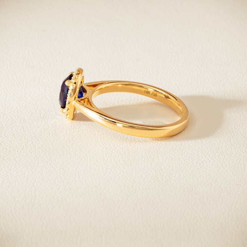 18ct Yellow Gold 1.58ct Sapphire & Diamond Nina Ring - Ring - Walker & Hall