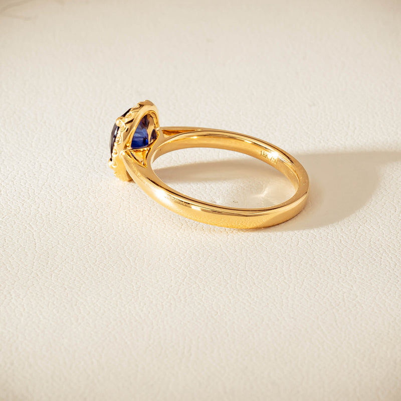 18ct Yellow Gold 1.58ct Sapphire & Diamond Nina Ring - Ring - Walker & Hall