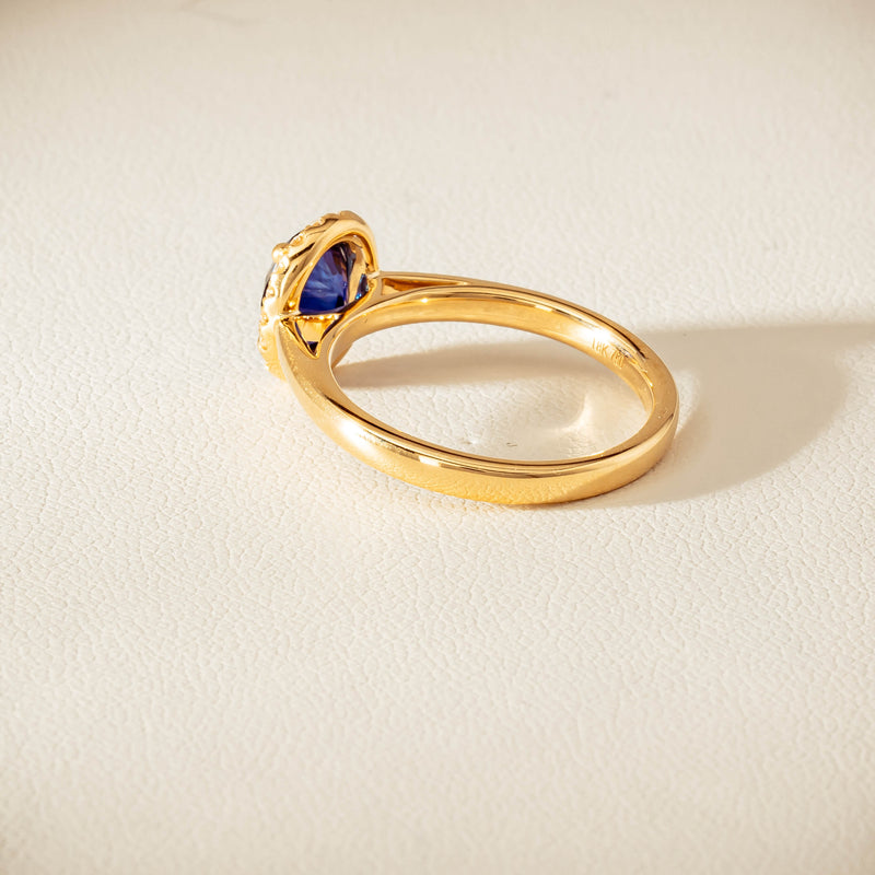 18ct Yellow Gold 1.58ct Sapphire & Diamond Nina Ring - Ring - Walker & Hall