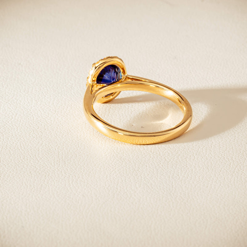 18ct Yellow Gold 1.58ct Sapphire & Diamond Nina Ring - Ring - Walker & Hall
