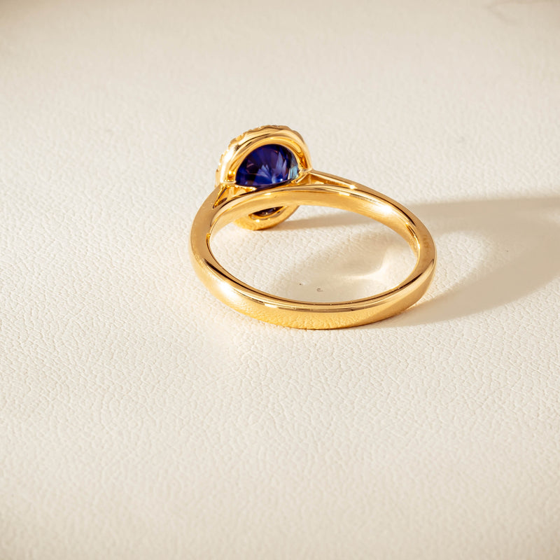 18ct Yellow Gold 1.58ct Sapphire & Diamond Nina Ring - Ring - Walker & Hall