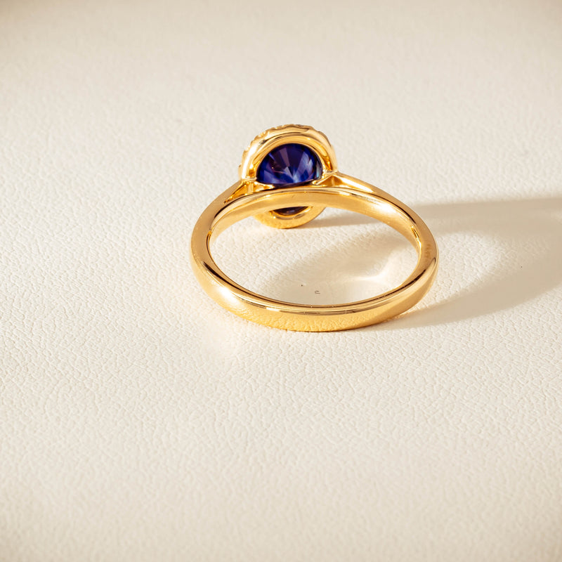 18ct Yellow Gold 1.58ct Sapphire & Diamond Nina Ring - Ring - Walker & Hall