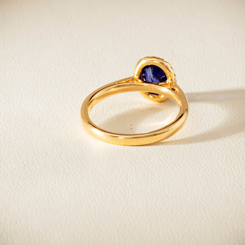 18ct Yellow Gold 1.58ct Sapphire & Diamond Nina Ring - Ring - Walker & Hall