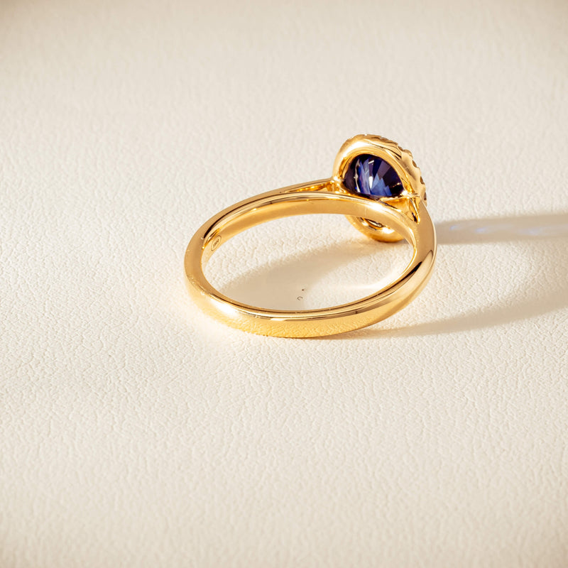 18ct Yellow Gold 1.58ct Sapphire & Diamond Nina Ring - Ring - Walker & Hall