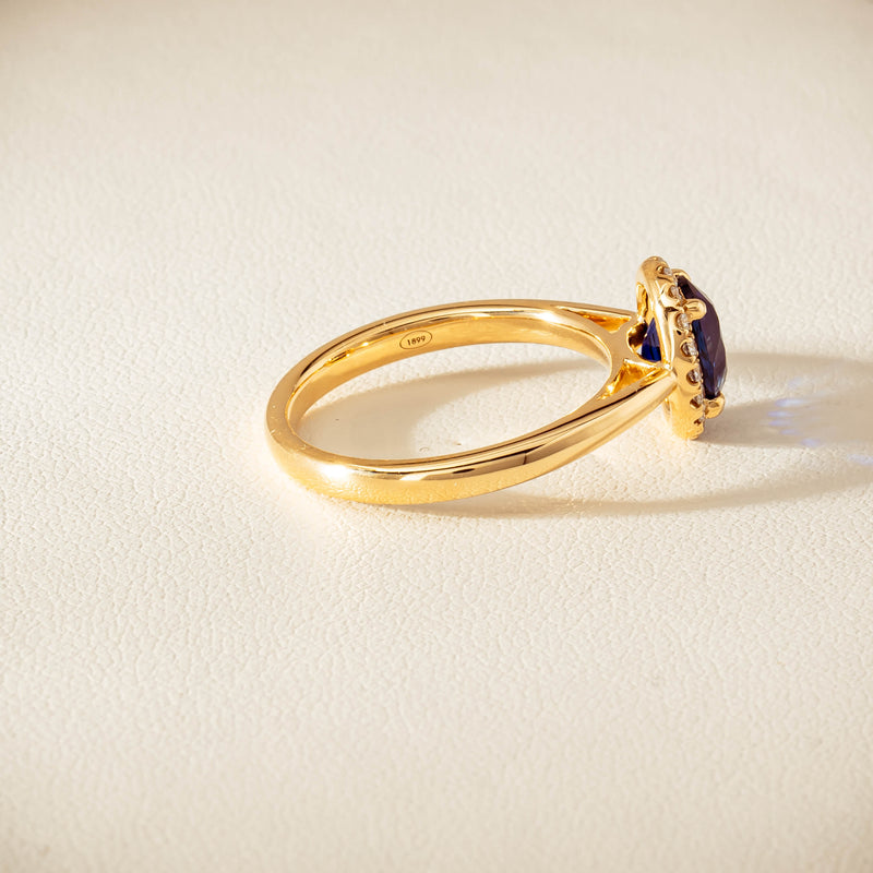 18ct Yellow Gold 1.58ct Sapphire & Diamond Nina Ring - Ring - Walker & Hall