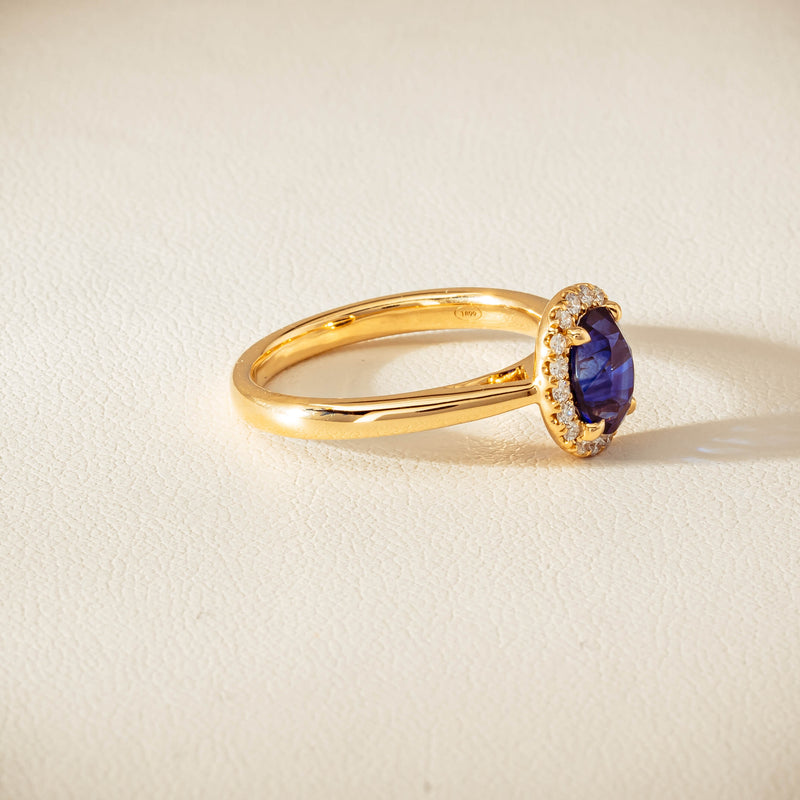 18ct Yellow Gold 1.58ct Sapphire & Diamond Nina Ring - Ring - Walker & Hall