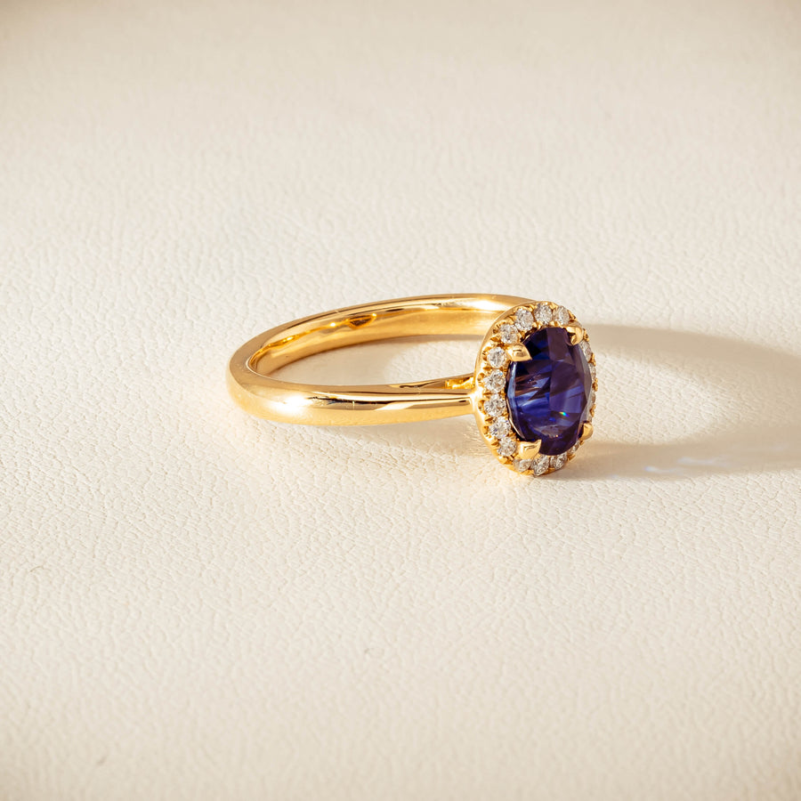18ct Yellow Gold 1.58ct Sapphire & Diamond Nina Ring - Ring - Walker & Hall