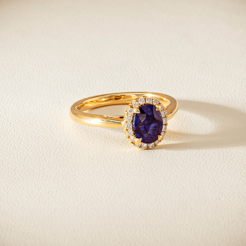 18ct Yellow Gold 1.58ct Sapphire & Diamond Nina Ring - Ring - Walker & Hall