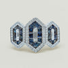 18ct White Gold 1.91ct Sapphire & Diamond Cluster Ring - Ring - Walker & Hall