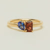 18ct Yellow Gold Garnet & Tanzanite Toi et Moi Ring - Ring - Walker & Hall