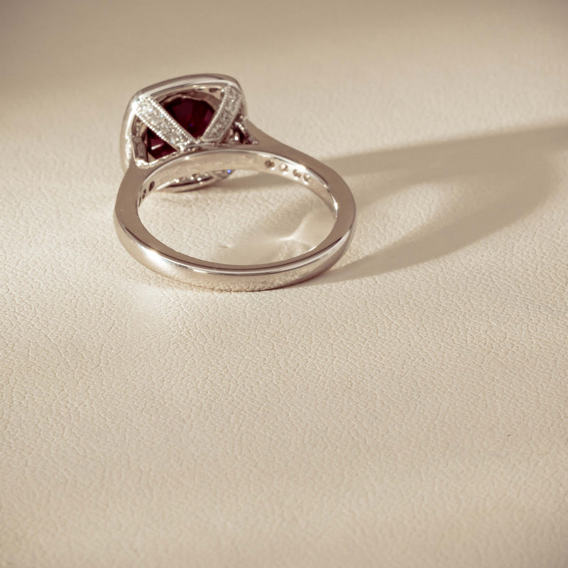 18ct White Gold 2.04ct Ruby & Diamond Cluster Ring - Ring - Walker & Hall