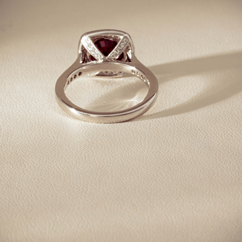 18ct White Gold 2.04ct Ruby & Diamond Cluster Ring - Ring - Walker & Hall