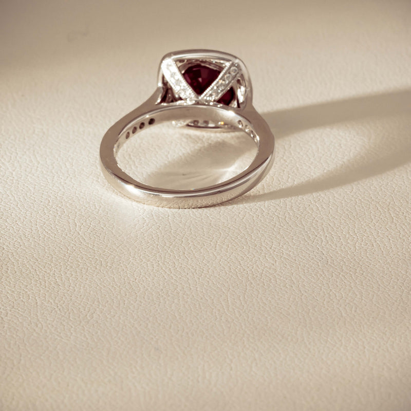 18ct White Gold 2.04ct Ruby & Diamond Cluster Ring - Ring - Walker & Hall