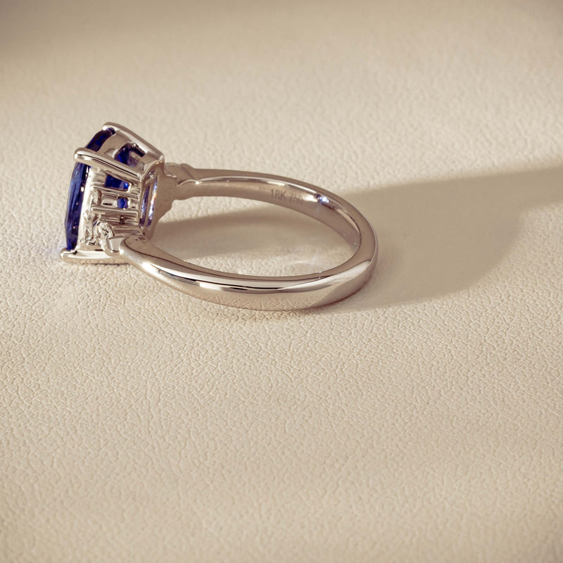 18ct White Gold 2.57ct Tanzanite & Diamond Oriana Ring - Ring - Walker & Hall
