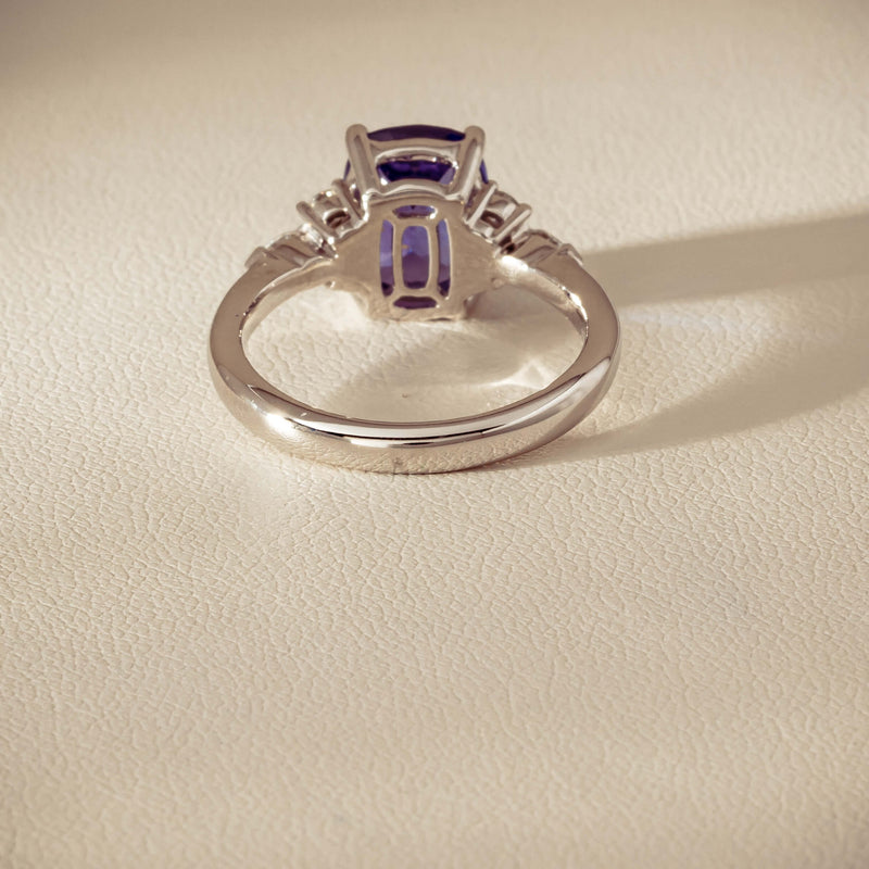 18ct White Gold 2.57ct Tanzanite & Diamond Oriana Ring - Ring - Walker & Hall