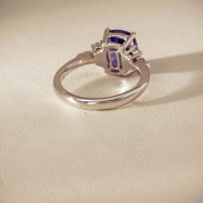 18ct White Gold 2.57ct Tanzanite & Diamond Oriana Ring - Ring - Walker & Hall