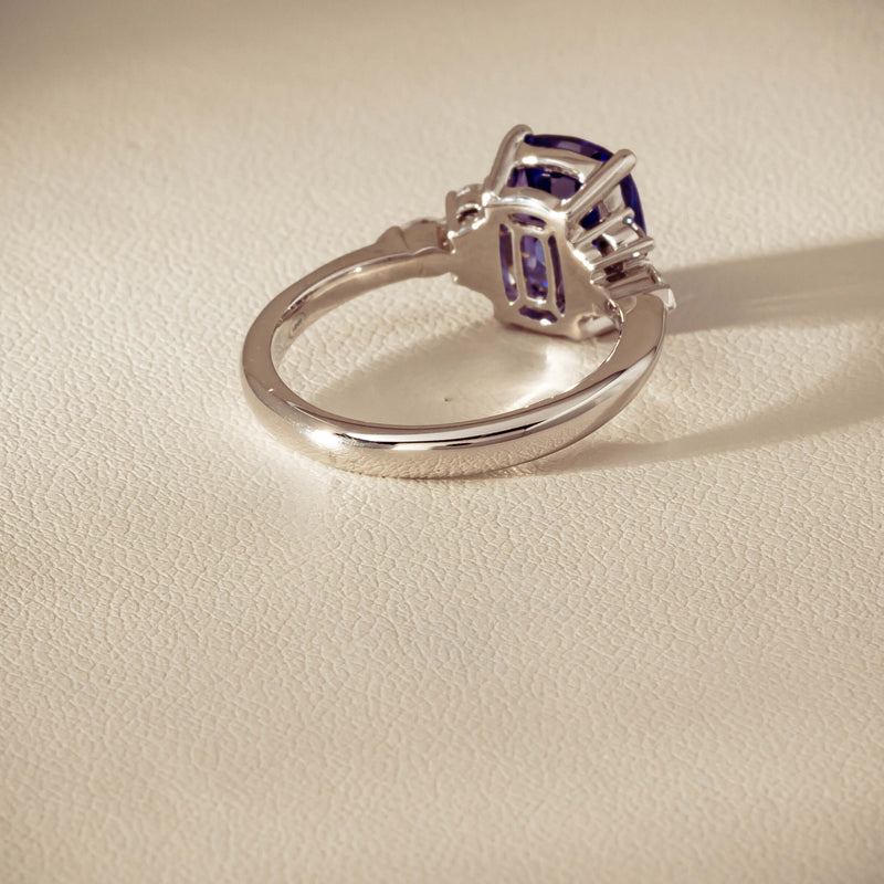 18ct White Gold 2.57ct Tanzanite & Diamond Oriana Ring - Ring - Walker & Hall