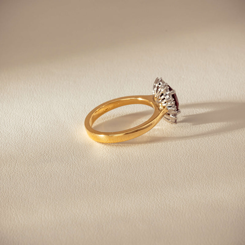 18ct Yellow Gold 1.44ct Ruby & Diamond Belle Ring - Ring - Walker & Hall