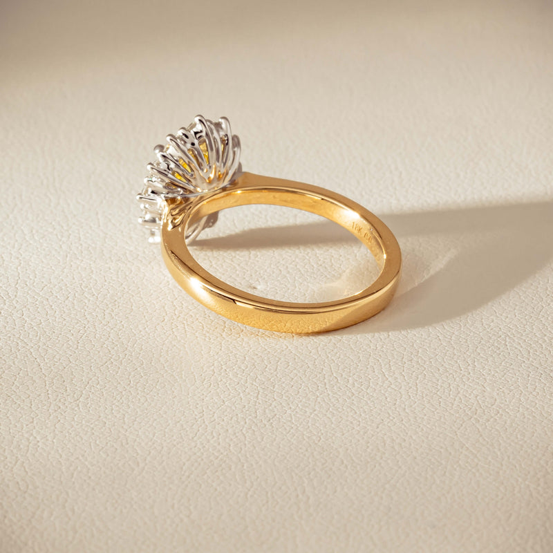 18ct Yellow Gold 1.51ct Yellow Sapphire & Diamond Belle Ring - Ring - Walker & Hall