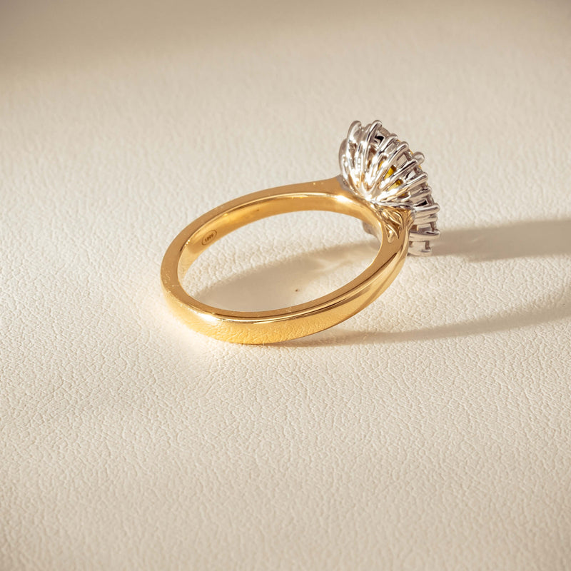 18ct Yellow Gold 1.51ct Yellow Sapphire & Diamond Belle Ring - Ring - Walker & Hall