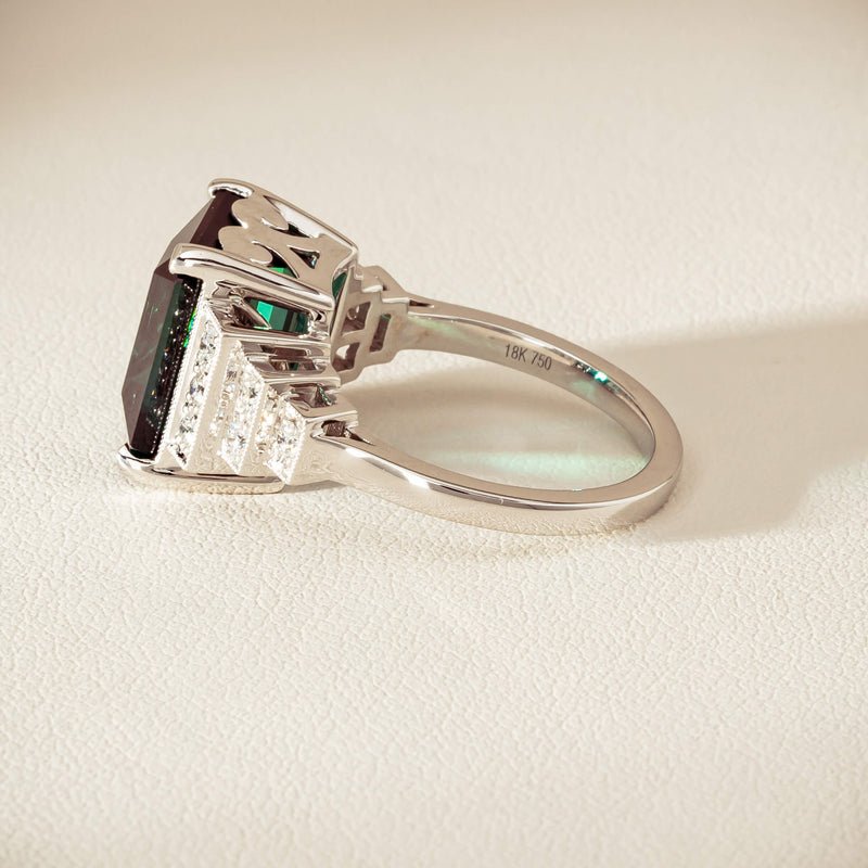 18ct White Gold 8.03ct Tourmaline & Diamond Maya Ring - Ring - Walker & Hall