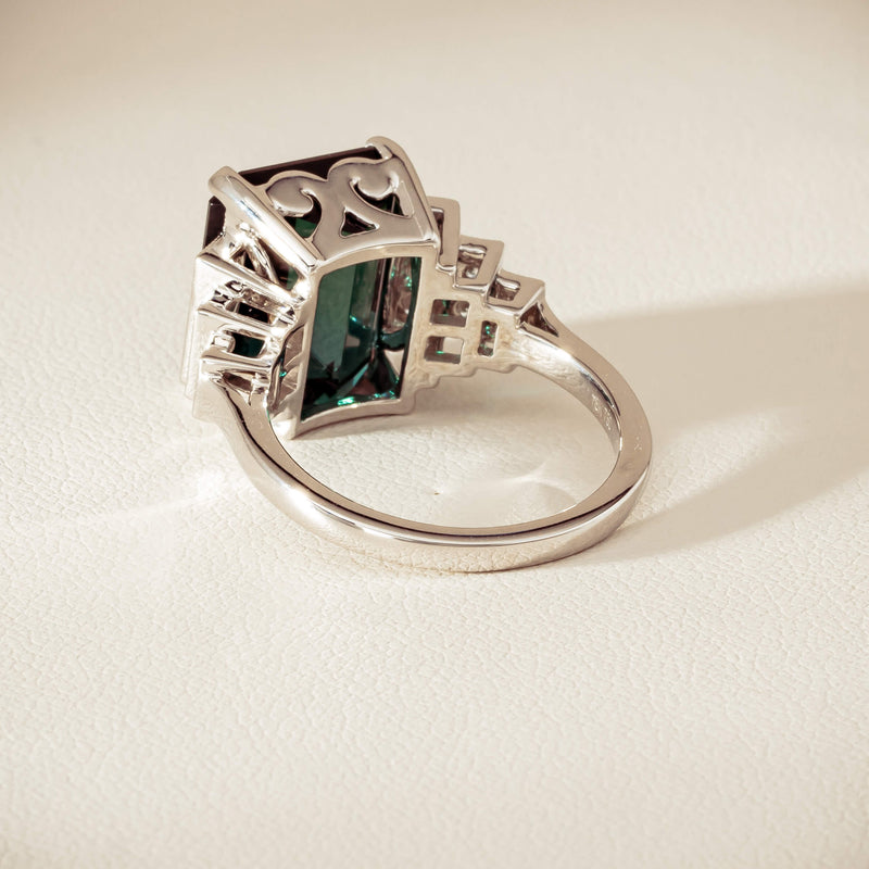 18ct White Gold 8.03ct Tourmaline & Diamond Maya Ring - Ring - Walker & Hall