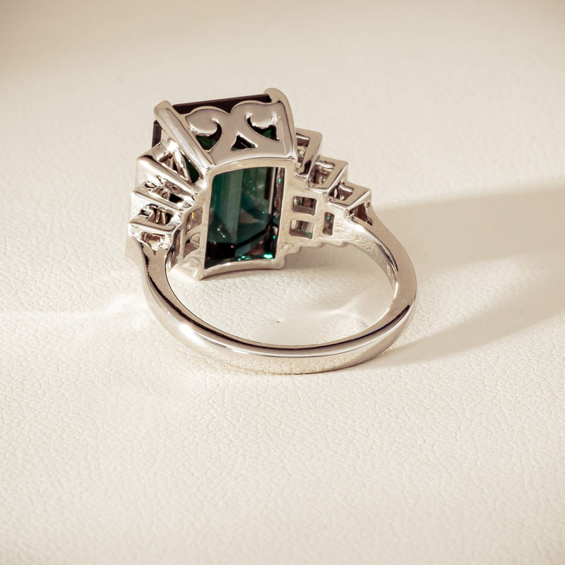 18ct White Gold 8.03ct Tourmaline & Diamond Maya Ring - Ring - Walker & Hall