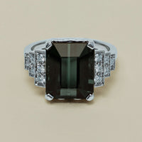 18ct White Gold 8.03ct Tourmaline & Diamond Maya Ring - Ring - Walker & Hall