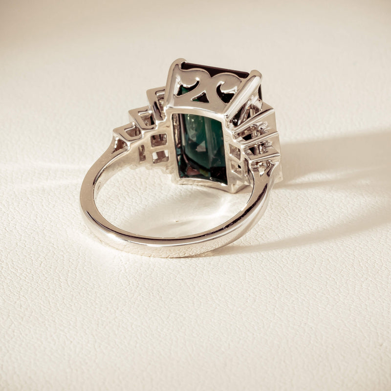 18ct White Gold 8.03ct Tourmaline & Diamond Maya Ring - Ring - Walker & Hall